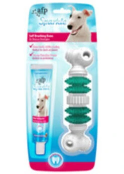 All For Paws® Sparkle Dental Brush Bone With Peanut Butter Toothpaste