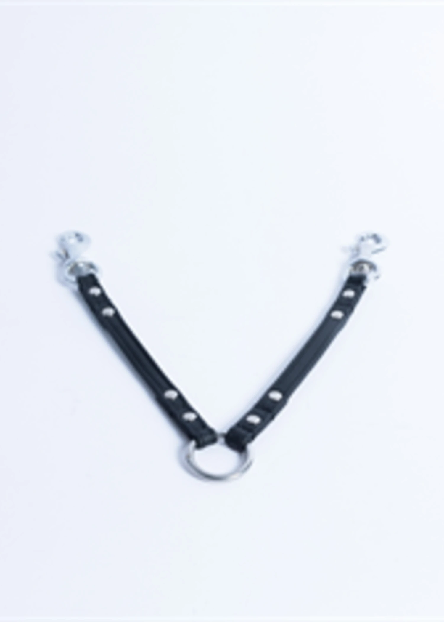 Leather Coupler - 2 Dog 7" X 3/8" Midnight Black 1 Leather Coupler - 2 Dog 7" X 3/8" Midnight Black