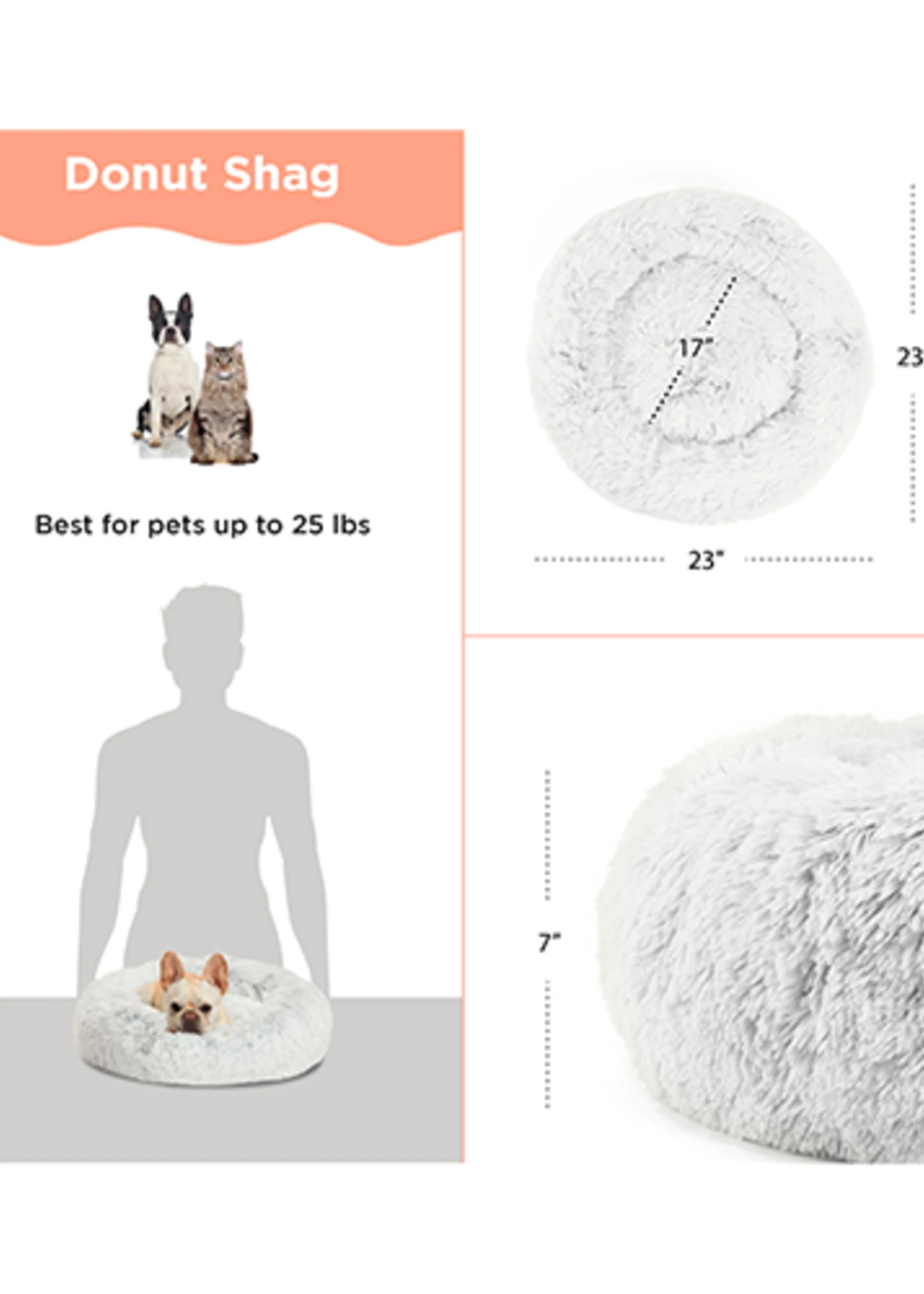 Best Friends By Sheri© Original Calming Donut™ In Shag Fur Small 3 Best Friends By Sheri© Original Calming Donut™ In Shag Fur Small - Image 3