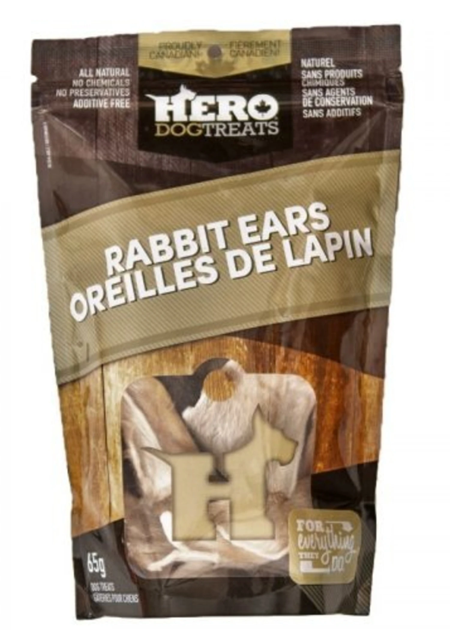 Hero Dog Treats Dehydrated Rabbit Ears 65g 1 Hero Dog Treats Dehydrated Rabbit Ears 65g