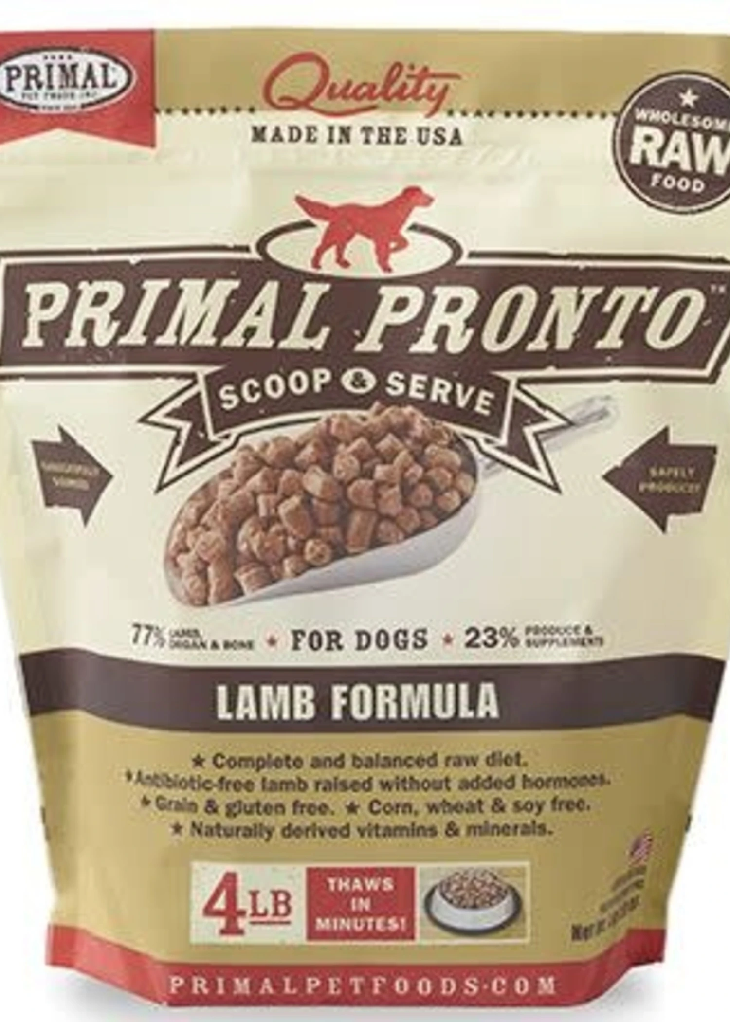 Primal Pronto Scoop&Serve Raw Lamb Formula 4lbs 1 Primal Pronto Scoop&Serve Raw Lamb Formula 4lbs