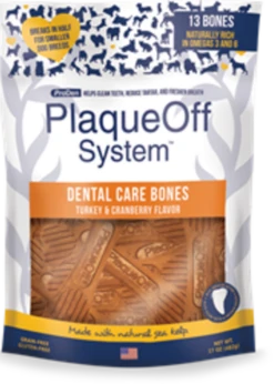 PLAQUE OFF SYSTEM DENTAL CARE BONES TURKEY & CRANBERRY 17oz