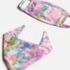 SILVER PAW MASK AND BANDANA PINK TYE DYE PRINT
