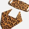 SILVER PAW MASK AND BANDANA SET LEOPOARD PRINT