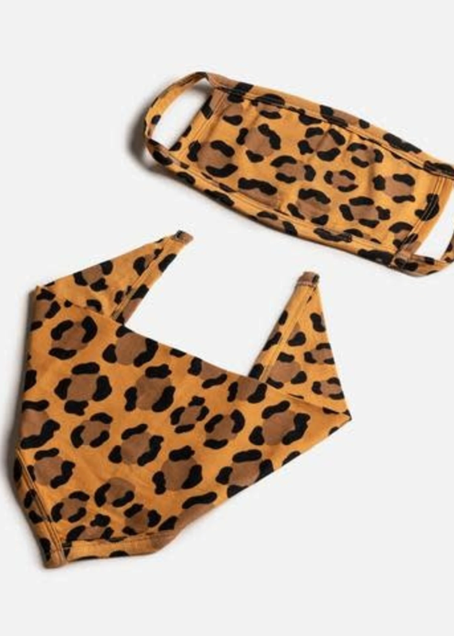 SILVER PAW MASK AND BANDANA SET LEOPOARD PRINT 1 SILVER PAW MASK AND BANDANA SET LEOPOARD PRINT