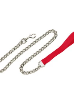 Titan Heavy Chain Leash With Nylon Handle 4' X 3mm Red