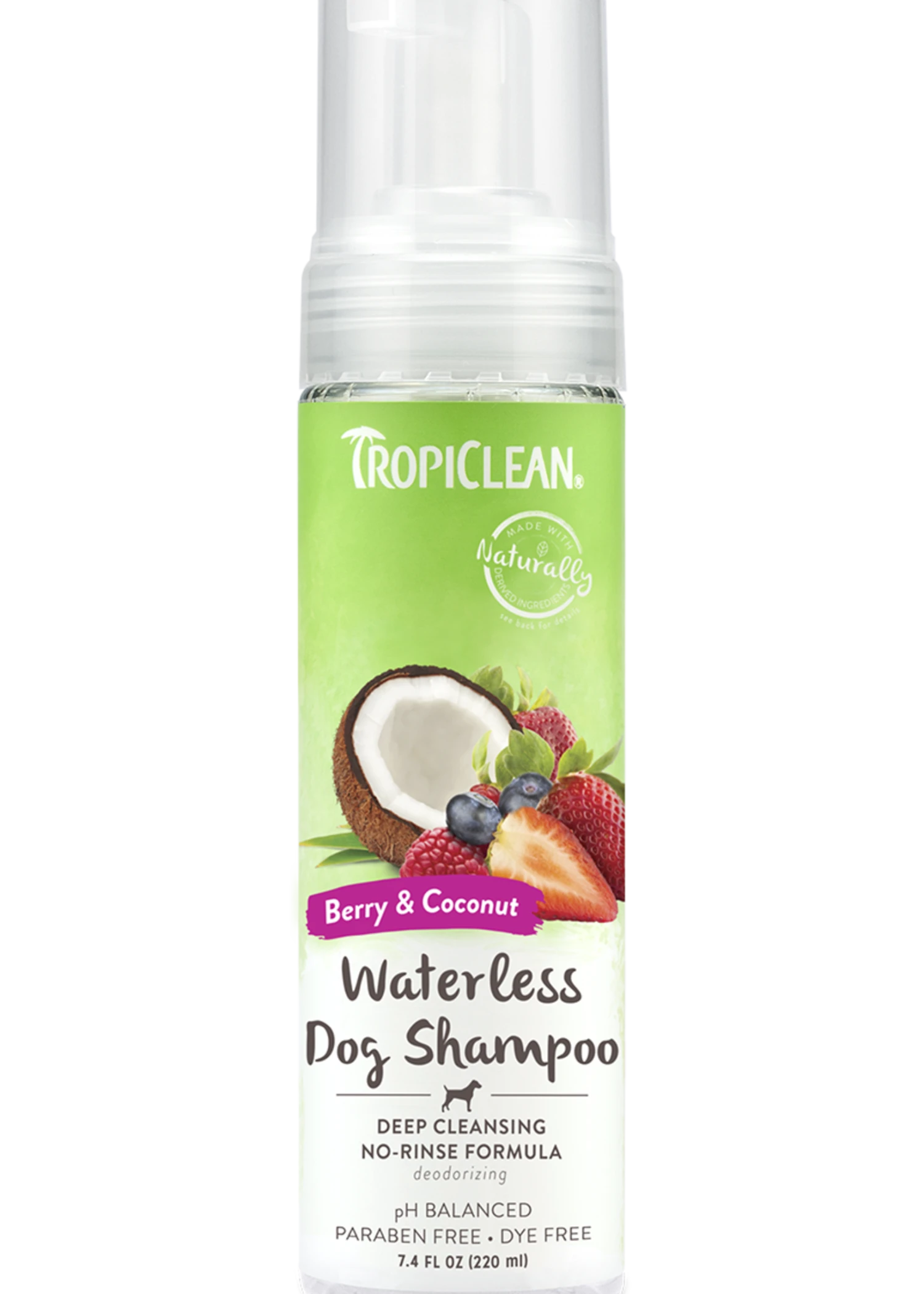 TropiClean Berry & Coconut Deep Cleaning Waterless Dog Shampoo 7.5oz 1 TropiClean Berry & Coconut Deep Cleaning Waterless Dog Shampoo 7.5oz