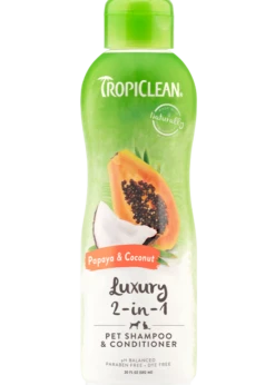 TropiClean Papaya & Coconut Luxury 2 -In-1 Shampoo & Conditioner 20oz