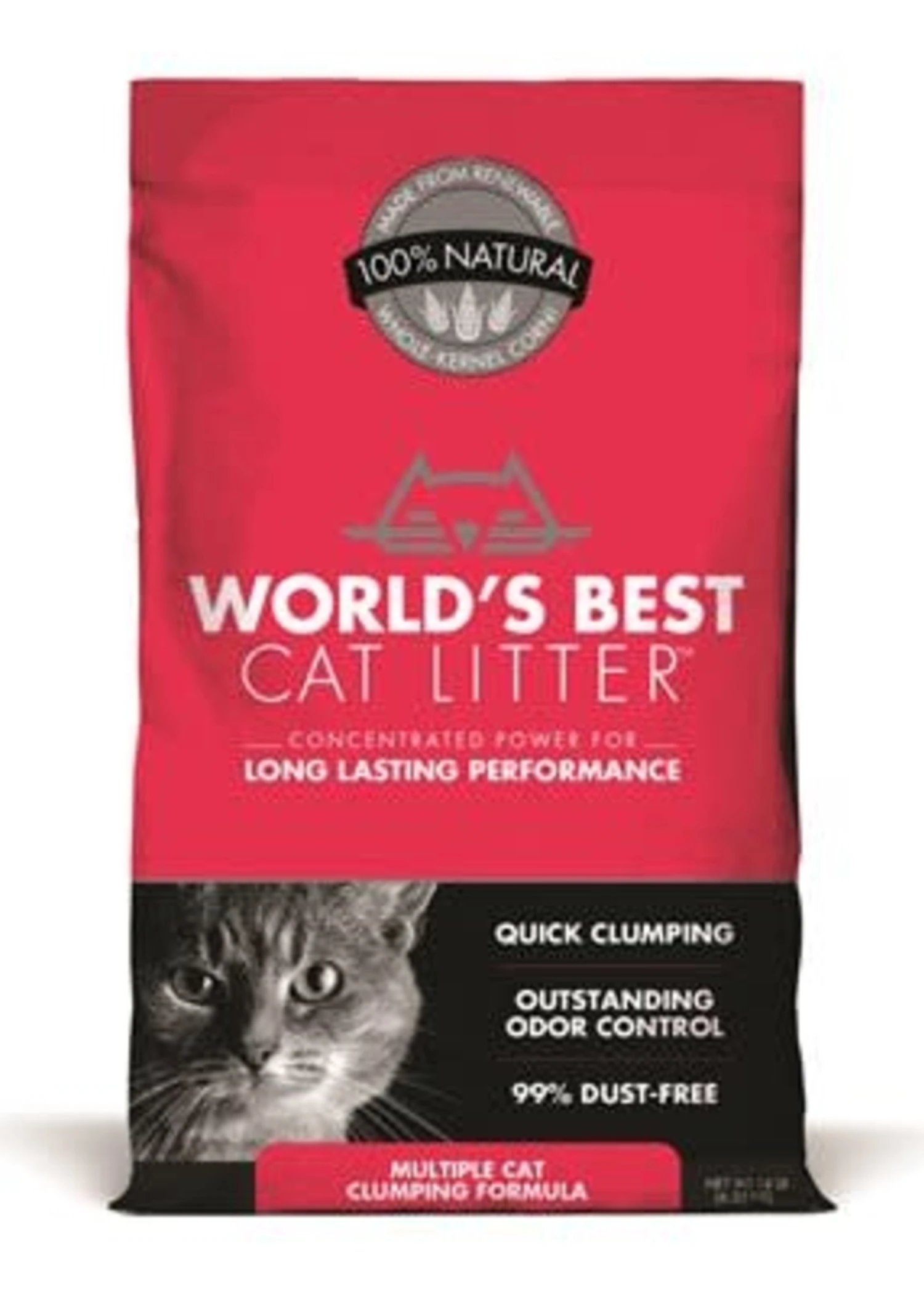 WORLD'S BEST LITTER MULTIPLE CAT CLUMPING 14LBS 1 WORLD'S BEST LITTER MULTIPLE CAT CLUMPING 14LBS
