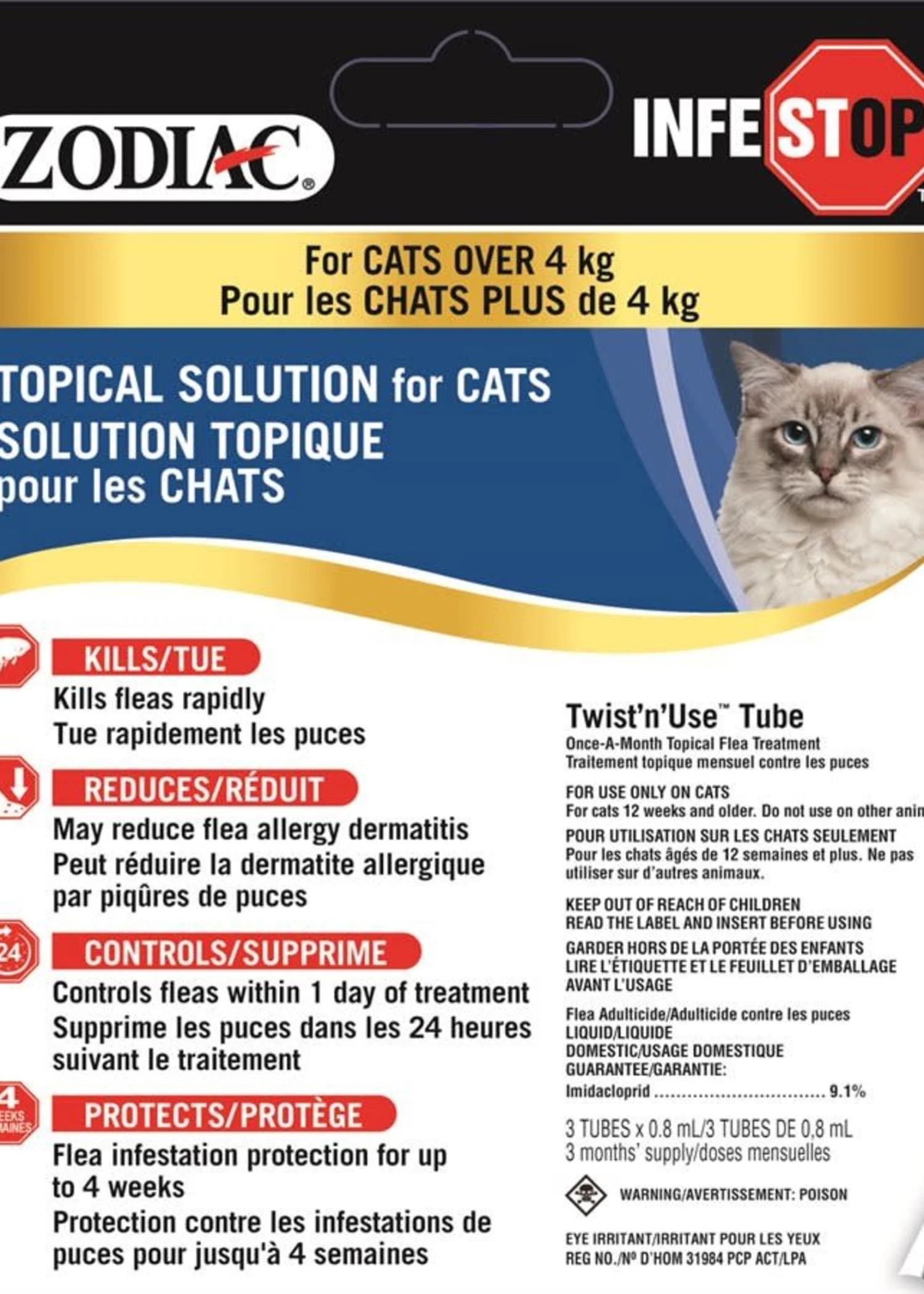 Zodiac Infestop™ For Cats Over 4kG 1 Zodiac Infestop™ For Cats Over 4kG