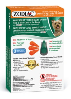 Zodiac® Powerspot® With Smart Shield® Flea & Tick Control For Dogs Under 14kG
